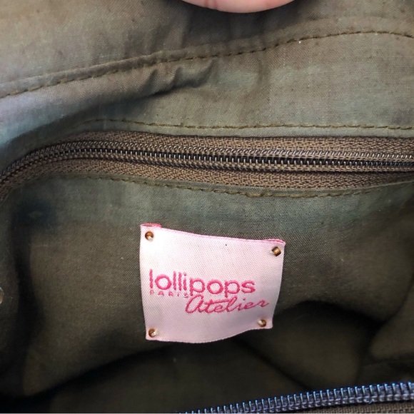 Lollipops Genuine Leather Suede Minimalist Neutral Tone Brown Roomy Shoulder Bag - Picture 5 of 16